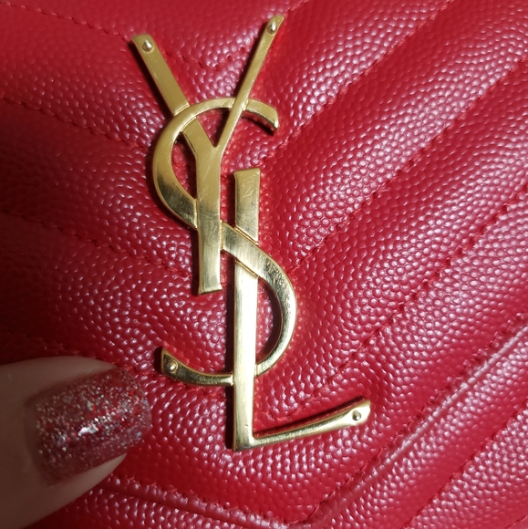 *SOLD* Authentic Pre-owned Yves Saint Laurent Grain De Poudre Envelope Wallet - Picture 5 of 14